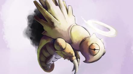 Creepy pokemon insects dead simple background grey shedinja wallpaper