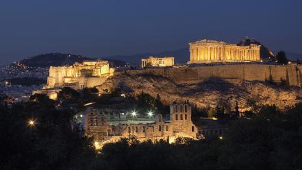 Greece historical athens acropolis parthenon cities view wallpaper