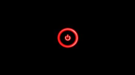 Minimalistic red technology power button simple background black wallpaper