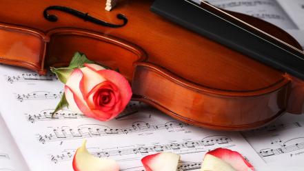 Nature music flowers violins classical wallpaper