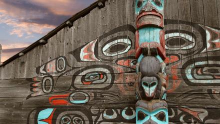 Tribal alaska house totem pole tlingit wallpaper