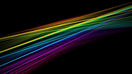 🥇 Abstract multicolor rainbows black background wallpaper | (6408)