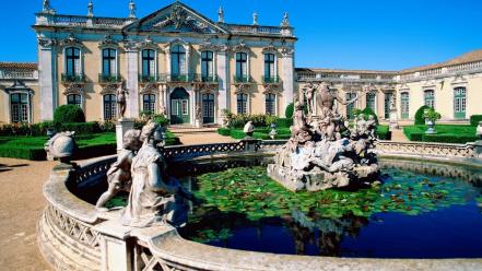 Architecture fountains baroque wallpaper