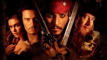 Captain jack sparrow hector barbossa elizabeth swann wallpaper