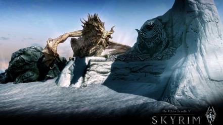 Dragons skyscapes the elder scrolls v: skyrim wallpaper