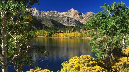 Landscapes forest twin california national lakes wallpaper