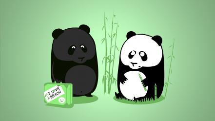Panda bears simple background wallpaper