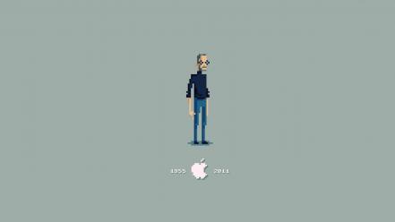 Steve jobs apples simple background pixel grey 1995 wallpaper