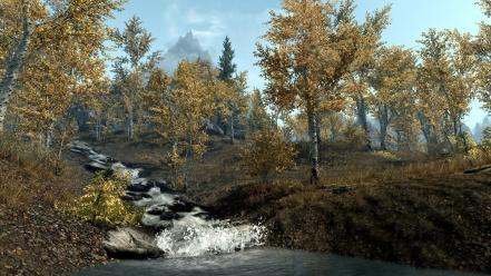 Trees rivers the elder scrolls v: skyrim wallpaper