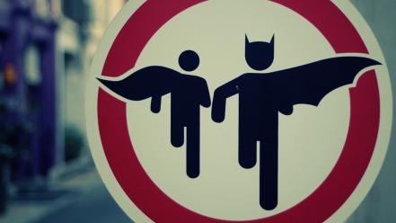 Batman robin streets signs logos wallpaper