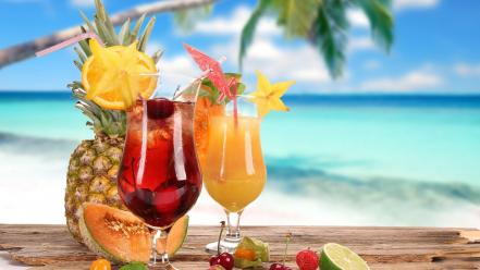Beach drinks wallpaper