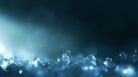 Blue glass crystals macro blurred wallpaper