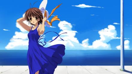 Clouds beach clannad after story anime girls simplicity wallpaper