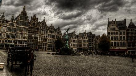 Clouds cityscapes hdr photography antwerp wallpaper