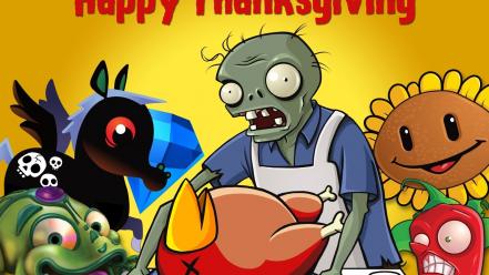 Happy thanksgiving plants vs. zombies wallpaper