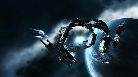 Outer space planets eve online spaceships wallpaper
