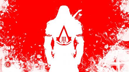 Red white 3 simple background connor kenway wallpaper