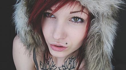 Tattoos women redheads piercings wallpaper