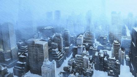 Winter snow new york city wallpaper