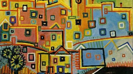 Artwork villages pablo picasso traditional art village wallpaper