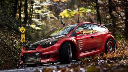 Autumn (season) forest cars ford focus wallpaper