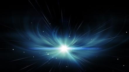 Blue trail explosion space wallpaper