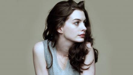 Brunettes women anne hathaway actress models wallpaper