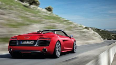 Cars audi roads convertible r8 red v10 wallpaper