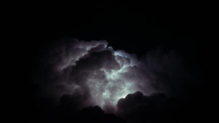 Clouds dark night lightning skyscapes wallpaper