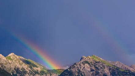 Mountains landscapes nature rainbows wallpaper