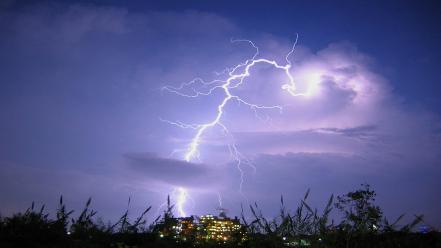 Nature night storm lightning wallpaper