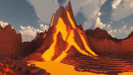 Volcanoes minecraft wallpaper