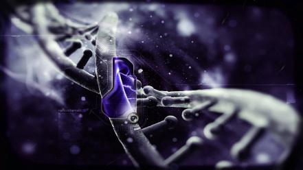 Abstract purple dna helix wallpaper
