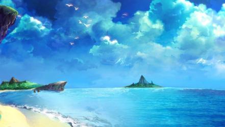 Beach artwork wallpaper