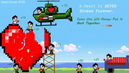 Cartoons love happy games 8-bit wallpaper