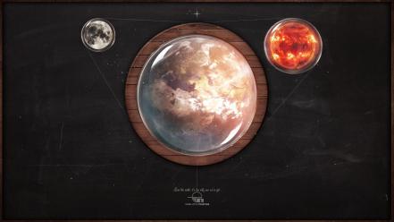 Family moon earth digital art objects 3d misc wallpaper