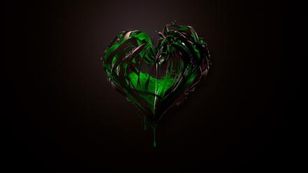 Green abstract hearts heart wallpaper