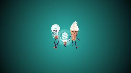 Minimalistic humor ice cream funny lightbulb children wallpaper