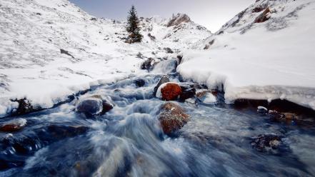 Water landscapes nature snow rivers wallpaper