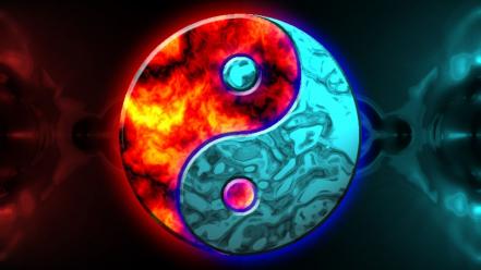 Abstract yin yang artwork wallpaper