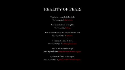 Black text quotes reality life f.e.a.r word wallpaper