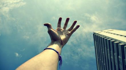 Hands skyscapes wallpaper