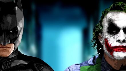 Joker christian bale heath ledger dark knight wallpaper