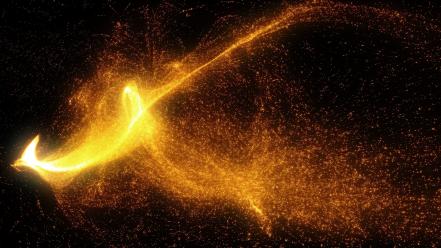 Light abstract sparks particles black background trails wallpaper