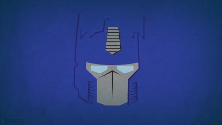 Minimalistic optimus prime transformers blue background blo0p wallpaper