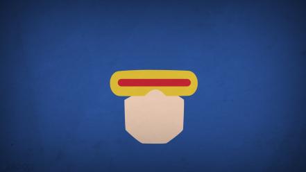 Minimalistic x-men superheroes cyclops blue background blo0p wallpaper