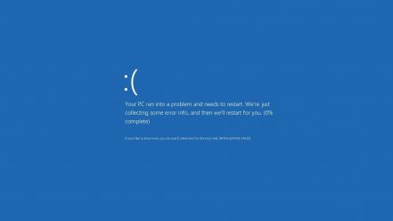 Blue minimalistic windows 8 screen of death background wallpaper