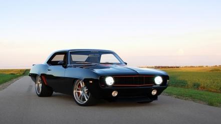 Cars 1969 chevrolet camaro roadster shop side angle wallpaper