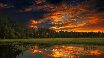 Landscapes nature ponds reflections wallpaper