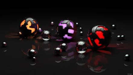 Light abstract spiral mechanical spheres 3d orbs wallpaper wallpaper